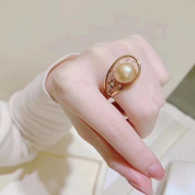Number AR seawater pearl ring Weeding Birthday Anniversary(30-78)