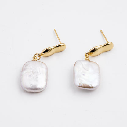 Number U Pearl Earring Elegant freshwater daily