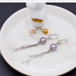 Number U Pearl Earring Elegant freshwater daily