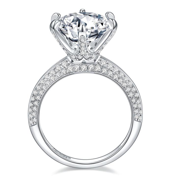 Number CH S925 Moissanite Ring Engagement Wedding Daily (01-97)