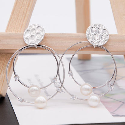 Number U Pearl Earring Elegant freshwater daily