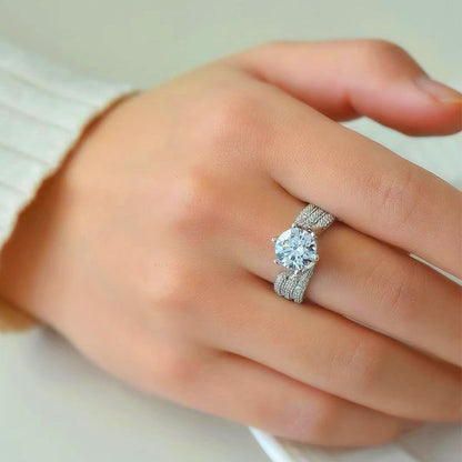 [Timeless]Moissanite/Zircon ring 3/5ct Daily Anniversary Engagement