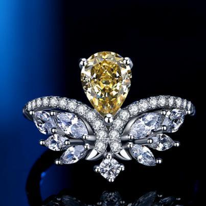 [Timeless]Number BJ Zircon Ring Necklace 925 Sterling Silver Engagement Wedding For Women (01-88)