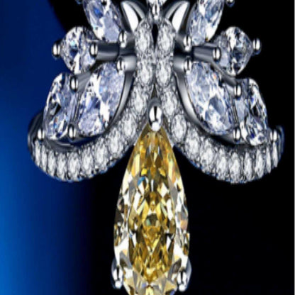 [Timeless]Number BJ Zircon Ring Necklace 925 Sterling Silver Engagement Wedding For Women (01-88)