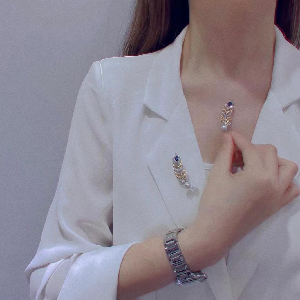 Number AX Pearl brooch Daily anniversary for Christmas（266-313）