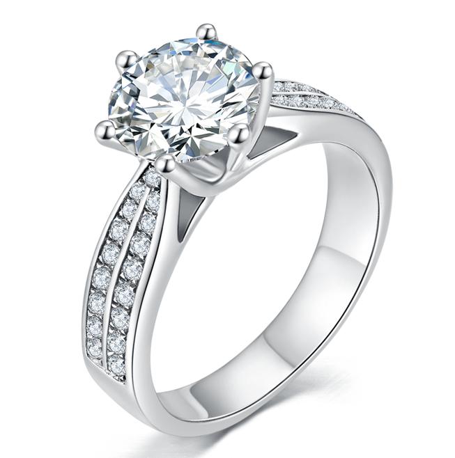 Number CH S925 Moissanite Ring Engagement Wedding Daily (01-97)