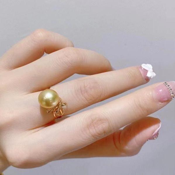 Number AR seawater pearl ring Weeding Birthday Anniversary(30-78)