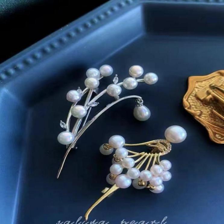 Number AX Pearl brooch Daily anniversary for Christmas（266-313）