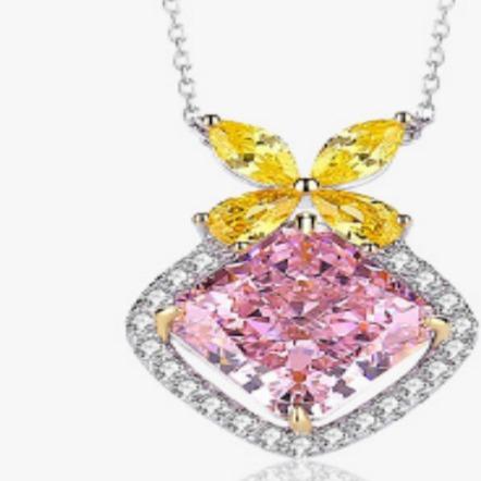 [Timeless]Number BJ Zircon Ring Necklace 925 Sterling Silver Engagement Wedding For Women (01-88)
