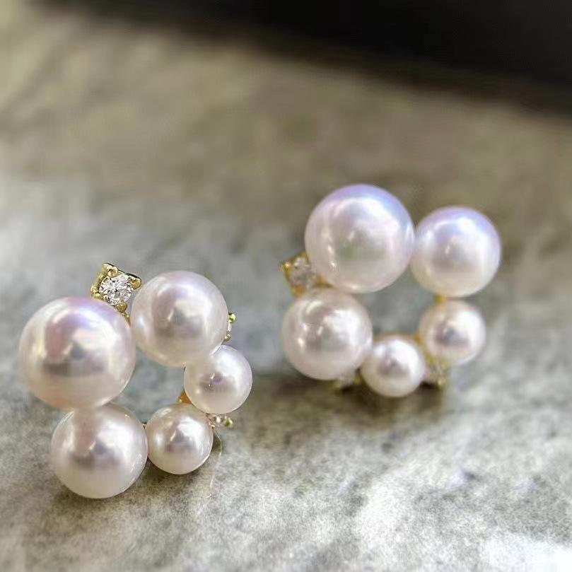 Number AT freshwater earrings Anniversary Birthday Daily(107-156)