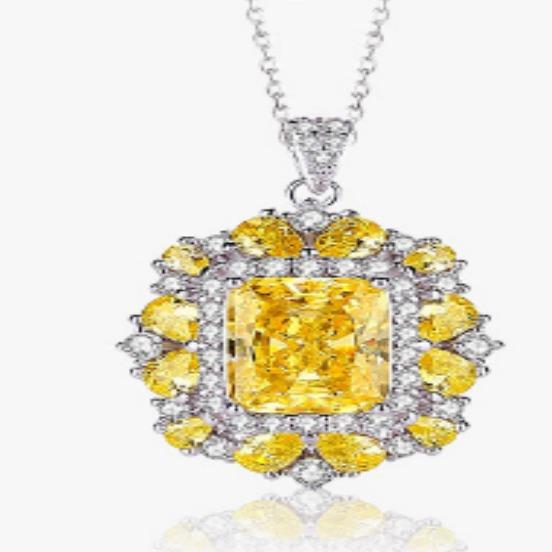 [Timeless]Number BJ Zircon Ring Necklace 925 Sterling Silver Engagement Wedding For Women (01-88)