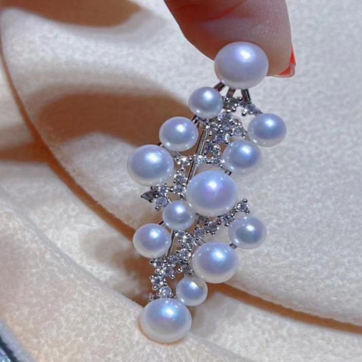 Number AX Pearl brooch Daily anniversary for Christmas（266-313）