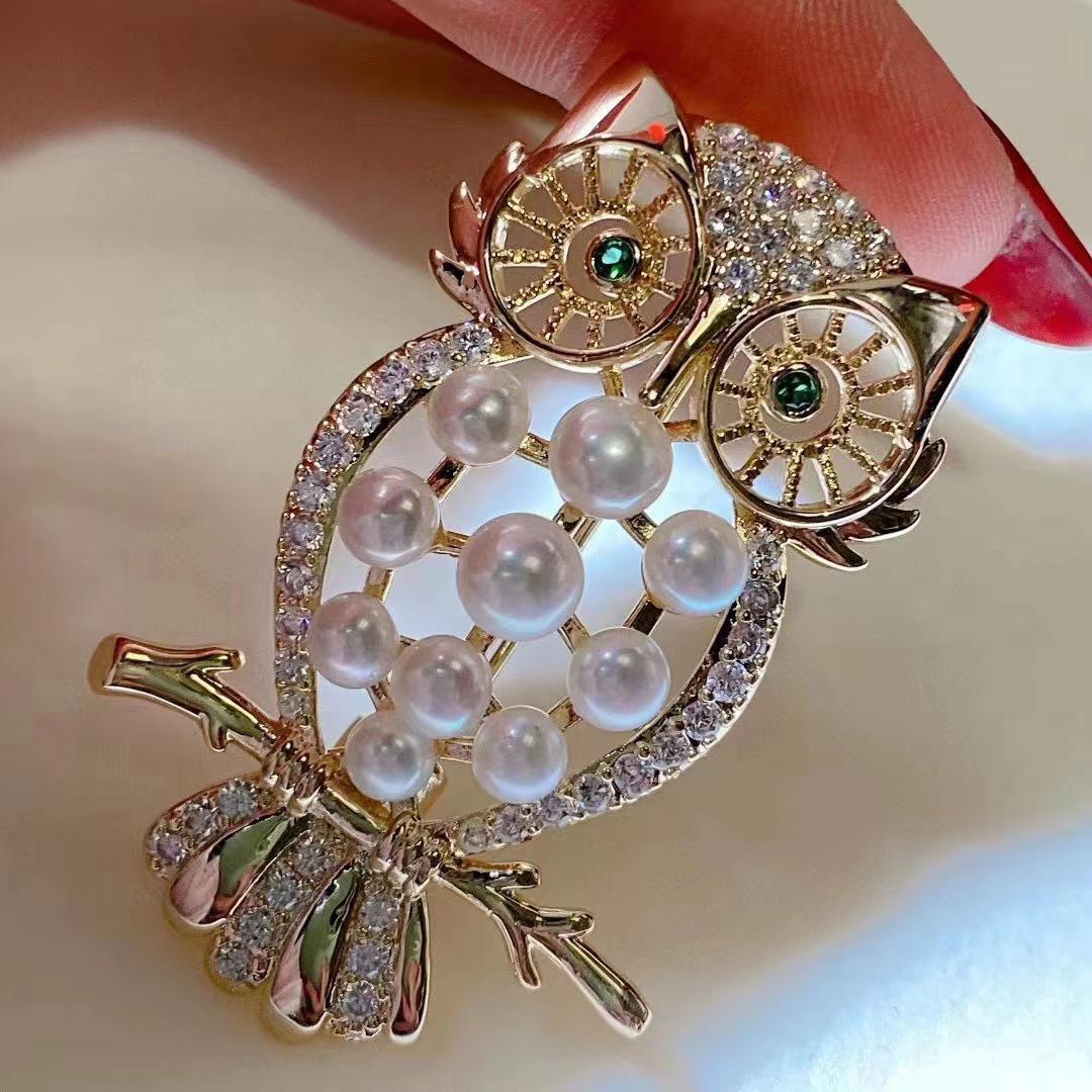 Number AX Pearl brooch Daily anniversary for Christmas（266-313）