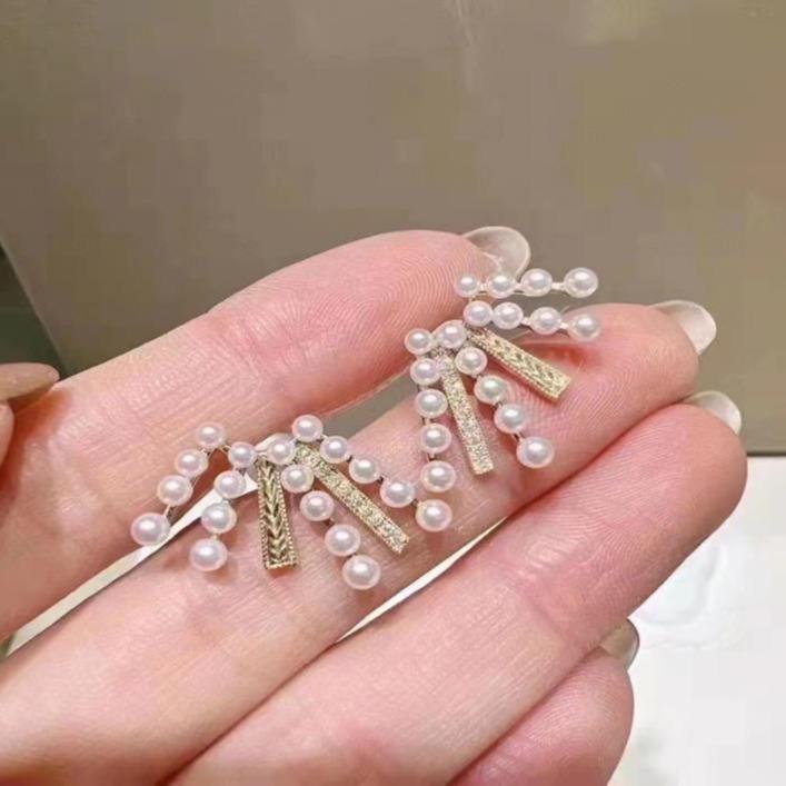 Number AT freshwater earrings Anniversary Birthday Daily(107-156)