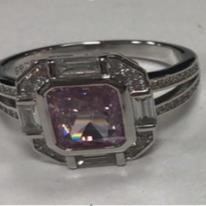 [Timeless]Number BJ Zircon Ring Necklace 925 Sterling Silver Engagement Wedding For Women (01-88)