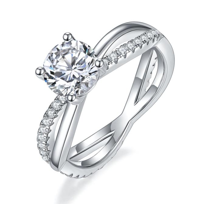 Number CH S925 Moissanite Ring Engagement Wedding Daily (01-97)