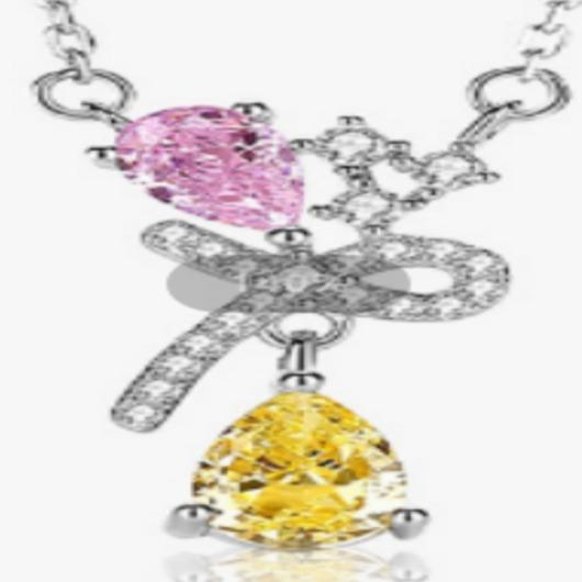 [Timeless]Number BJ Zircon Ring Necklace 925 Sterling Silver Engagement Wedding For Women (01-88)