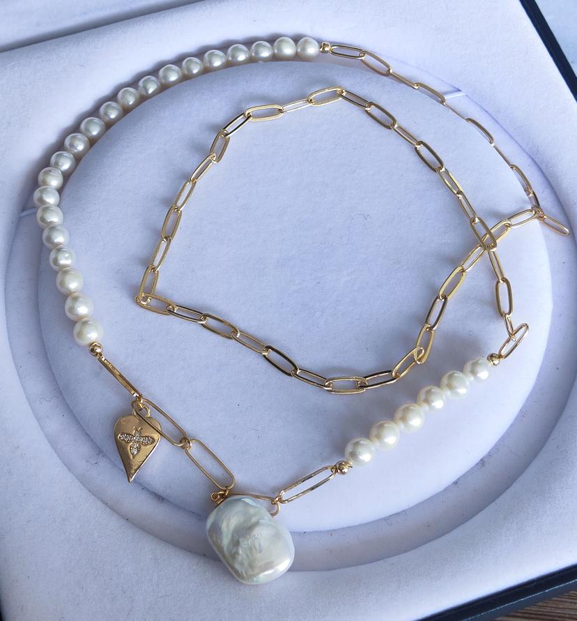 Number BW pearl bracelet earring necklace daily fashion accessory