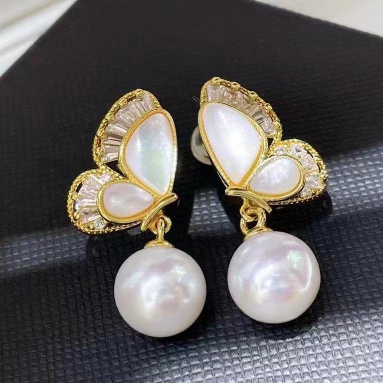 Number AT freshwater earrings Anniversary Birthday Daily(107-156)