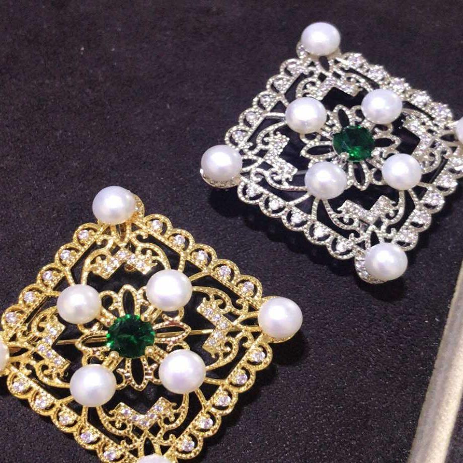 Number AX Pearl brooch Daily anniversary for Christmas（266-313）