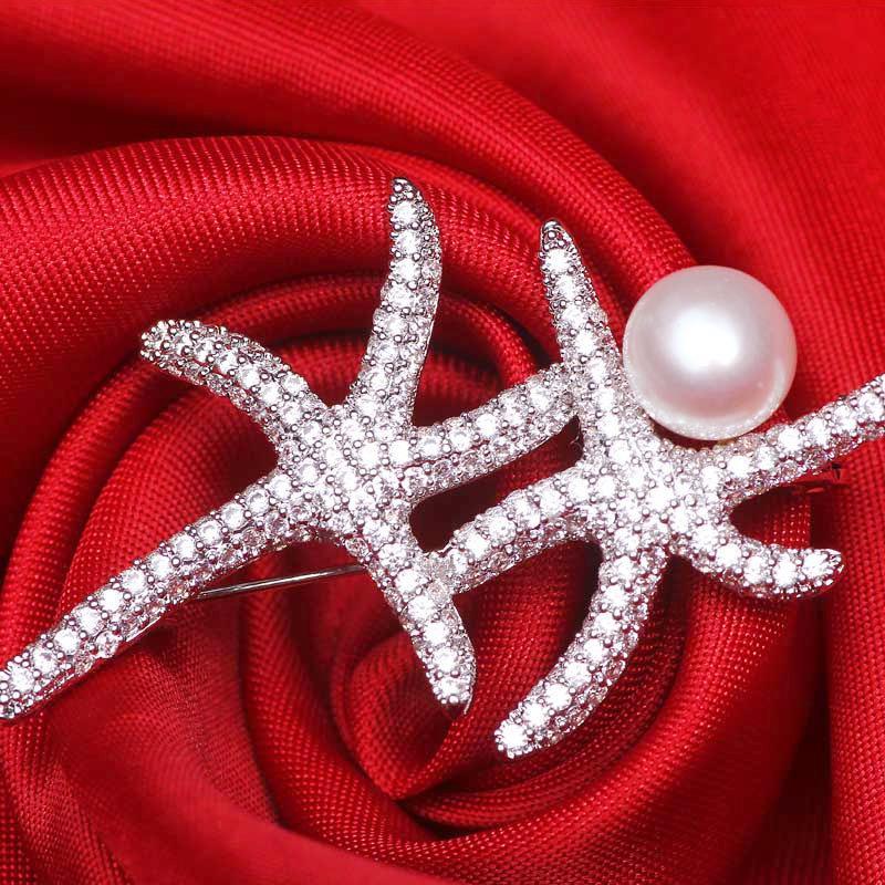 Number AX Pearl brooch Daily anniversary for Christmas（266-313）