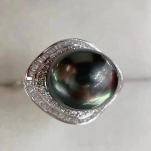 Number AR seawater pearl ring Weeding Birthday Anniversary(30-78)
