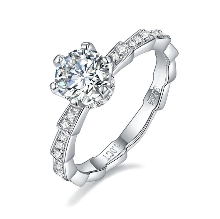 Number CH S925 Moissanite Ring Engagement Wedding Daily (01-97)
