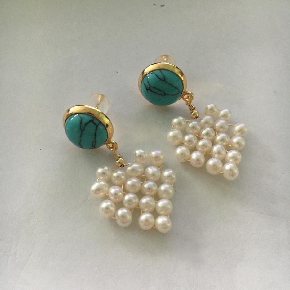 Number BW pearl bracelet earring necklace daily fashion accessory
