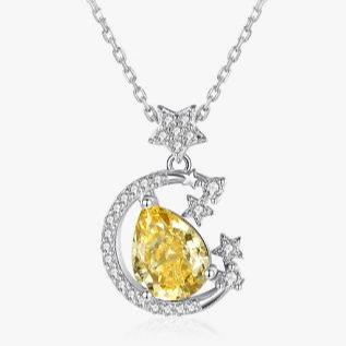[Timeless]Number BJ Zircon Ring Necklace 925 Sterling Silver Engagement Wedding For Women (01-88)
