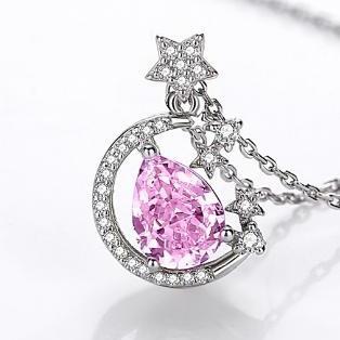 [Timeless]Number BJ Zircon Ring Necklace 925 Sterling Silver Engagement Wedding For Women (01-88)