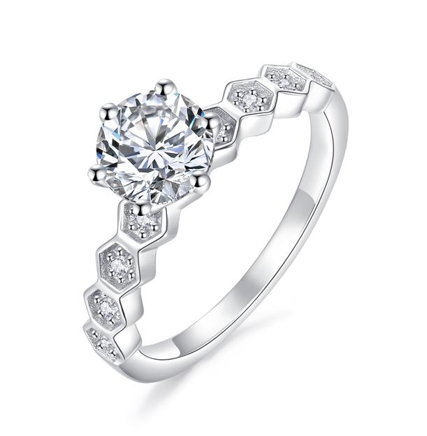 Number CH S925 Moissanite Ring Engagement Wedding Daily (01-97)