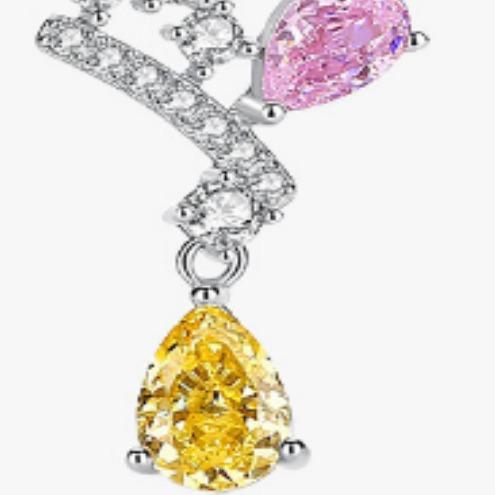 [Timeless]Number BJ Zircon Ring Necklace 925 Sterling Silver Engagement Wedding For Women (01-88)