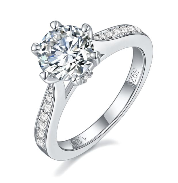 Number CH S925 Moissanite Ring Engagement Wedding Daily (01-97)