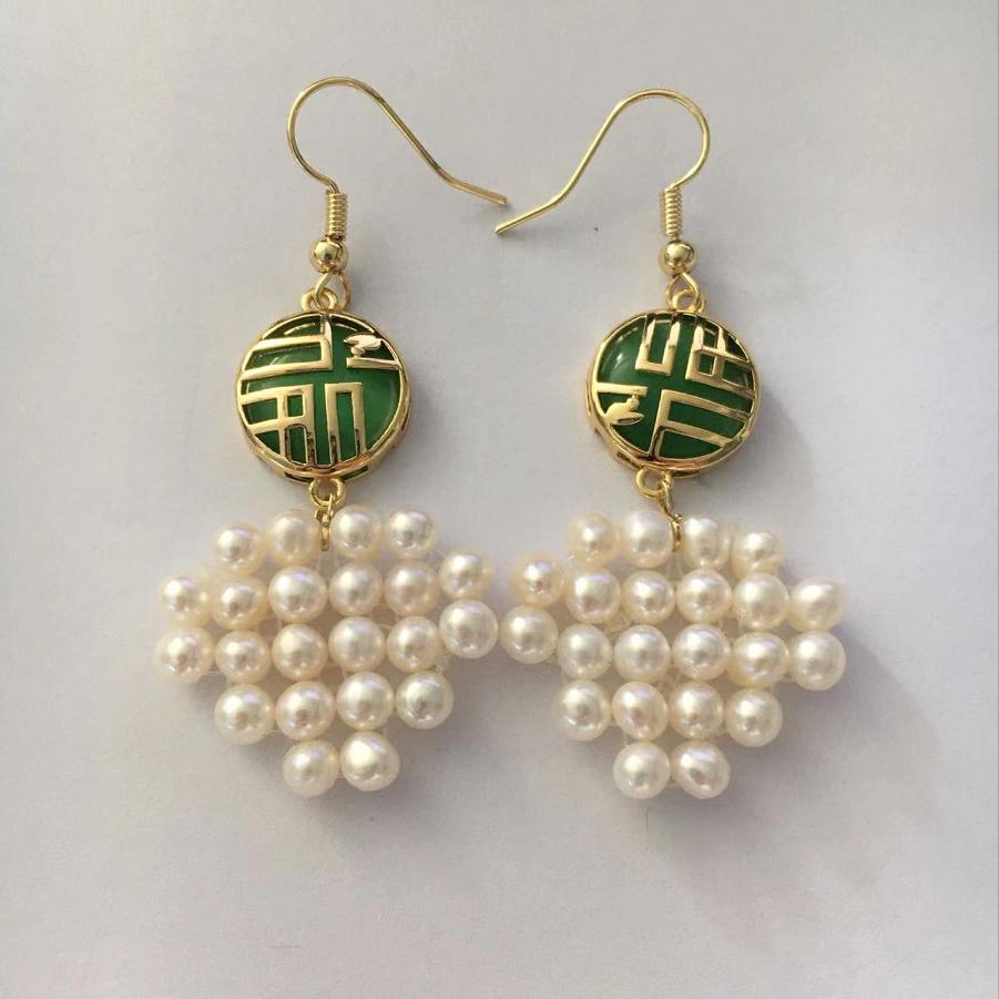 Number BW pearl bracelet earring necklace daily fashion accessory