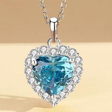 [Timeless]Number BJ Zircon Ring Necklace 925 Sterling Silver Engagement Wedding For Women (01-88)