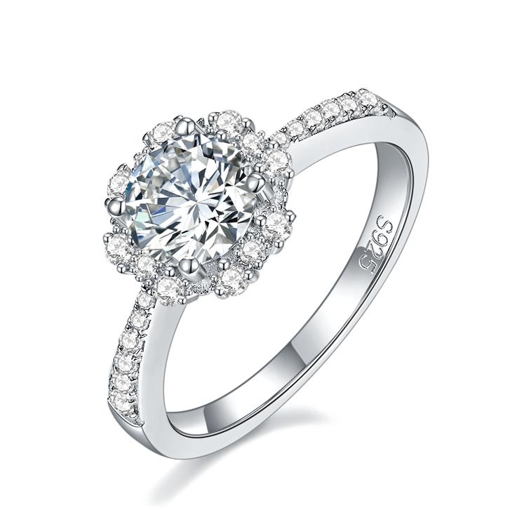 Number CH S925 Moissanite Ring Engagement Wedding Daily (01-97)