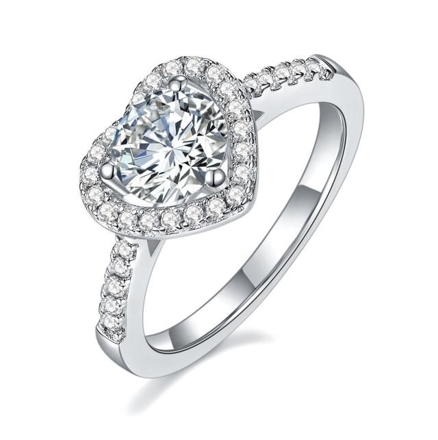 Number CH S925 Moissanite Ring Engagement Wedding Daily (01-97)