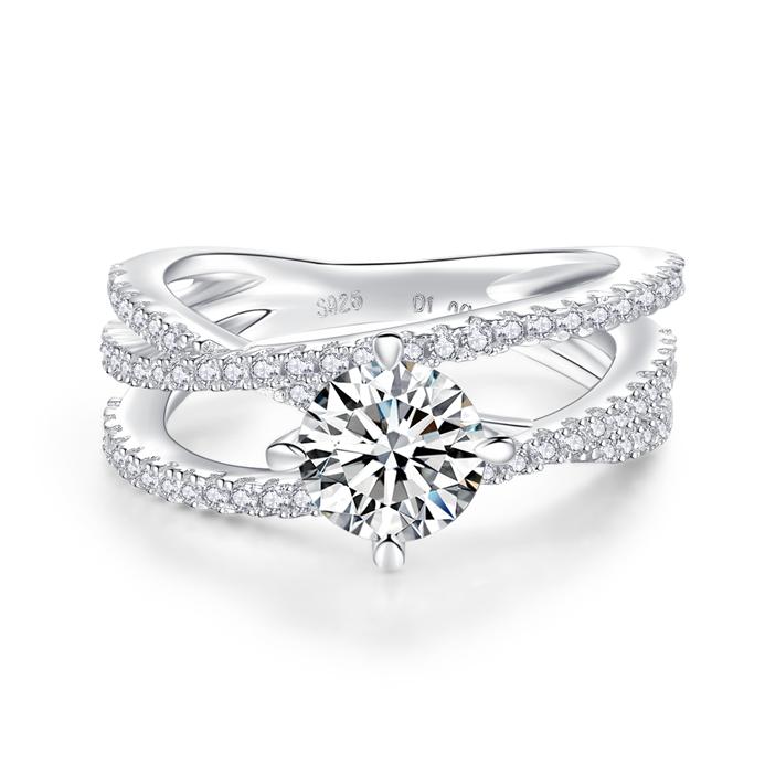 Number CH S925 Moissanite Ring Engagement Wedding Daily (01-97)