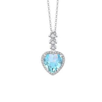 [Timeless]Number BJ Zircon Ring Necklace 925 Sterling Silver Engagement Wedding For Women (01-88)