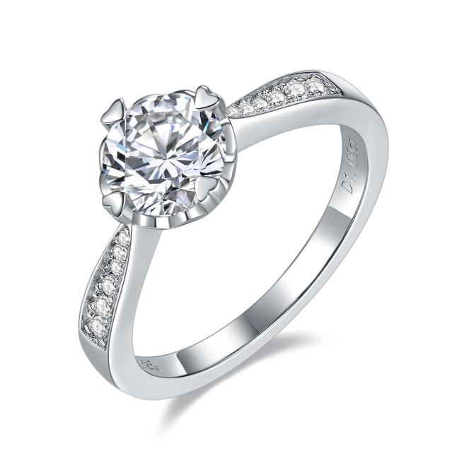 Number CH S925 Moissanite Ring Engagement Wedding Daily (01-97)