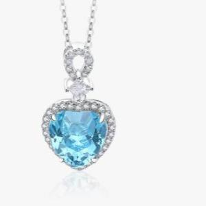 [Timeless]Number BJ Zircon Ring Necklace 925 Sterling Silver Engagement Wedding For Women (01-88)