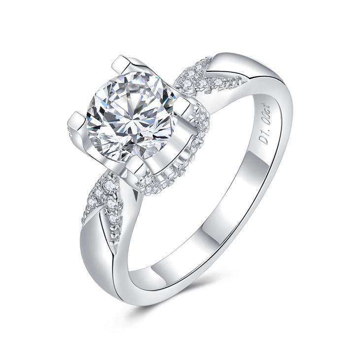 Number CH S925 Moissanite Ring Engagement Wedding Daily (01-97)