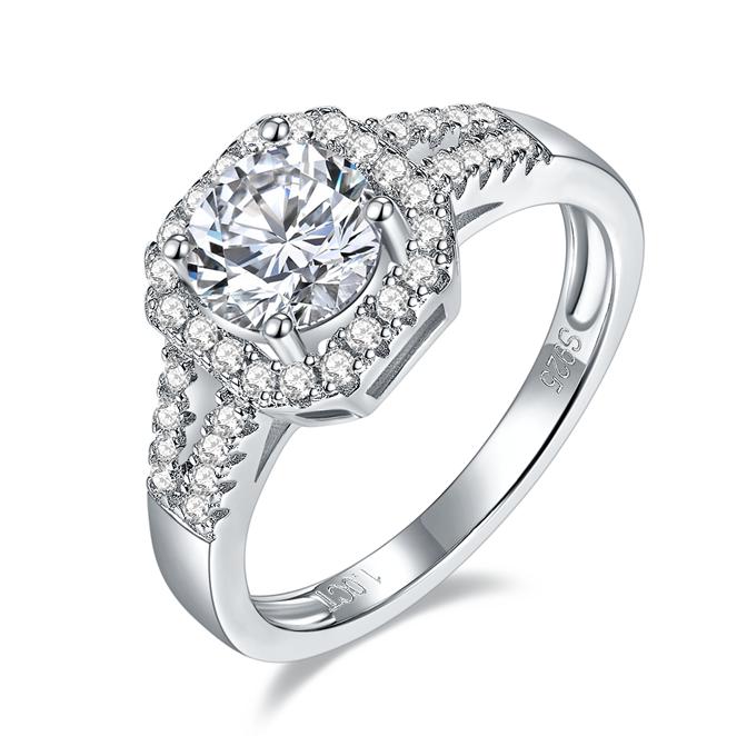 Number CH S925 Moissanite Ring Engagement Wedding Daily (01-97)