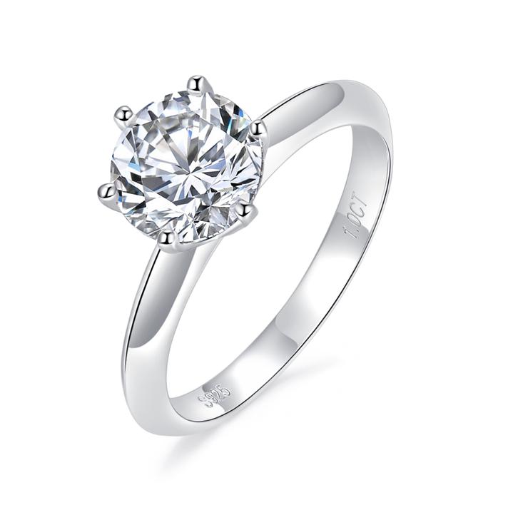 Number CH S925 Moissanite Ring Engagement Wedding Daily (01-97)