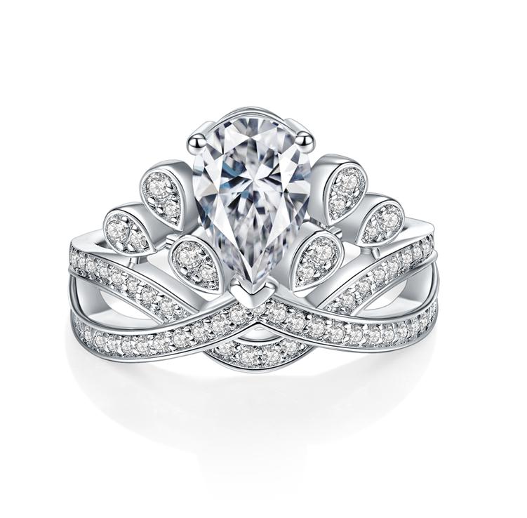 Number CH S925 Moissanite Ring Engagement Wedding Daily (01-97)