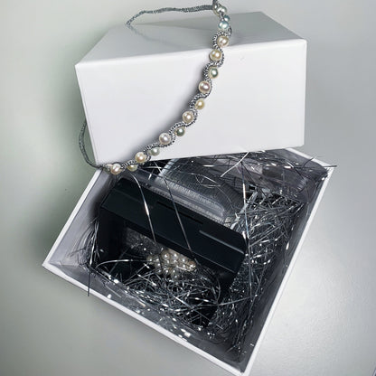 DIY7.Original hand-knitted fresh Water Pearl 925 silver collar bone necklace