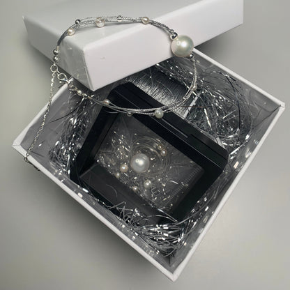 DIY14.Edison Fresh Water Pearl 925 Silver bracelet of Bright Galaxy