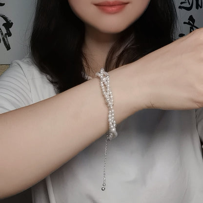 DIY18.Freshwater pearl 925 silver bracelet with the same style as the Beautiful Legend of Sicily