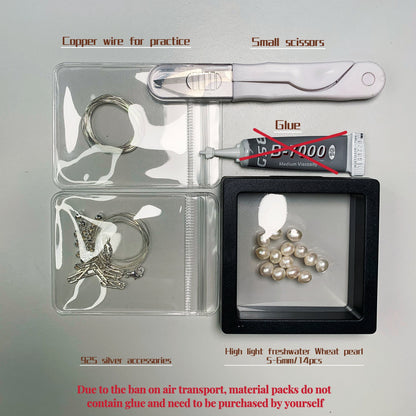 DIY8.Hand made silver wheat fresh water pearl 925 silver bracelet