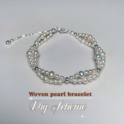 DIY17.Hand-made corn Fresh Water Pearl 925 Silver bracelet